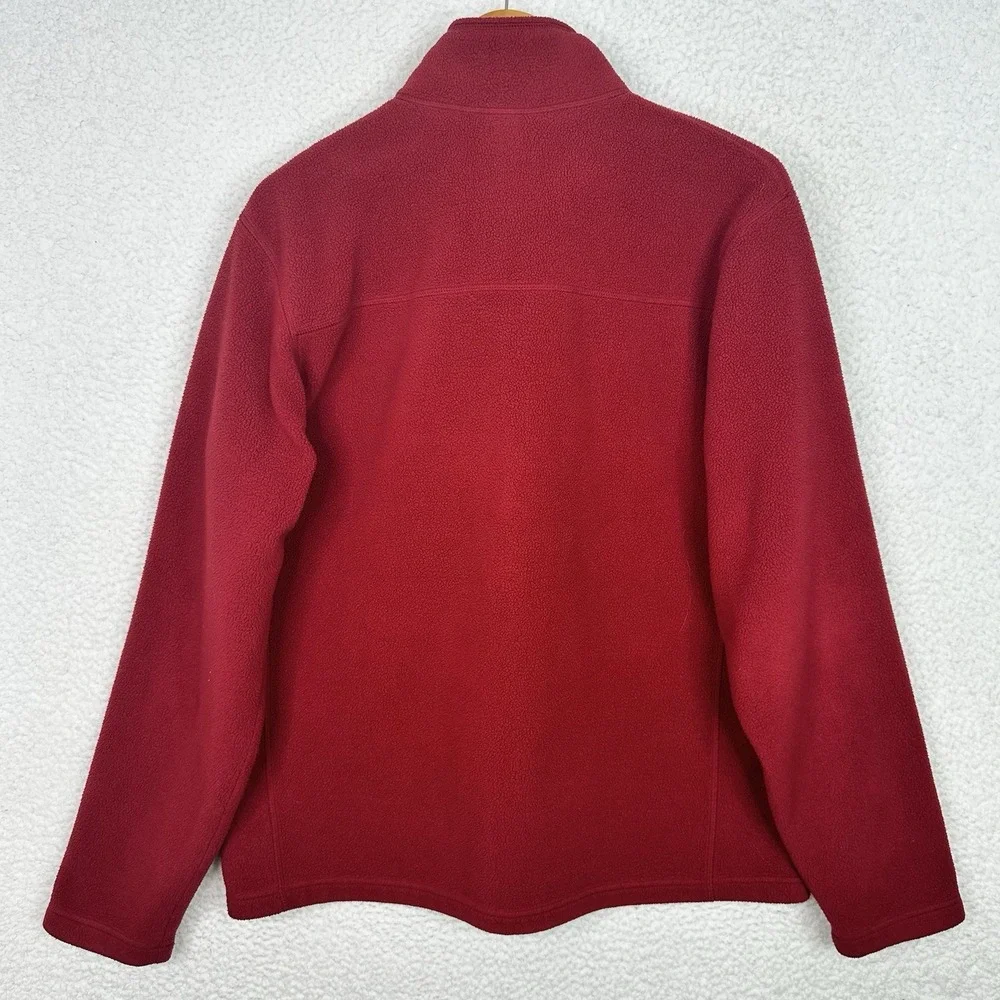 The North Face Red Fleece 1/4 Zip Pullover Mens L Chest Pocket Outdoor Gorpcore